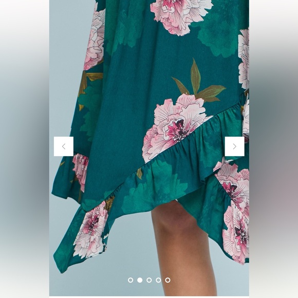 Aleah Dress Plenty by Tracy Reese Anthropologie Floral Faux Wrap Green medium - Picture 5 of 16